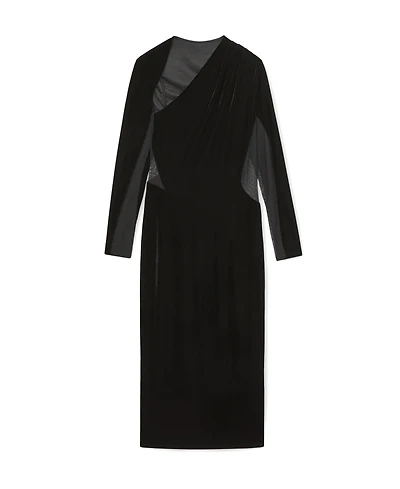 Reiss Women's Velvet Sheer-Panel Cut-Out Midi Dress