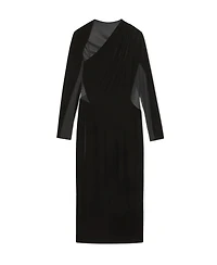 Reiss Women's Velvet Sheer-Panel Cut-Out Midi Dress