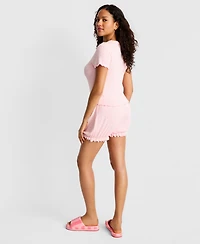 State of Day Women's Pointelle Top & Bloomer Shorts Pajamas, 2-Piece Set, Macy's Exclusive