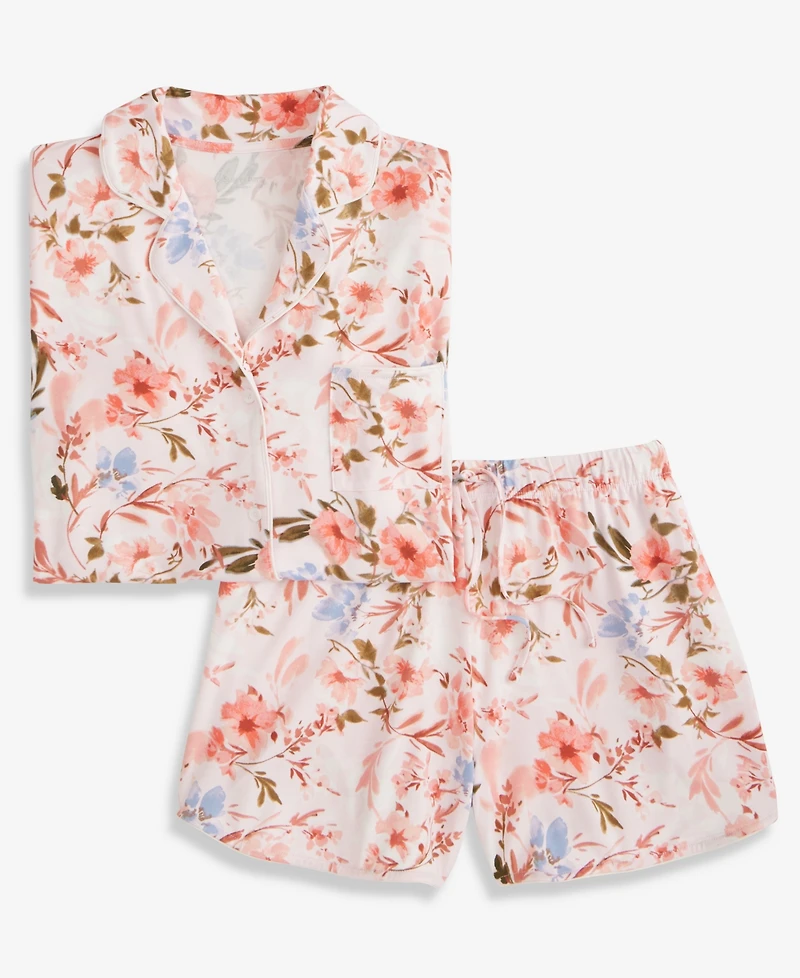 State of Day Women's Fluid Knit Notched-Collar Pajama Set Xs-3X, Exclusively at Macy's