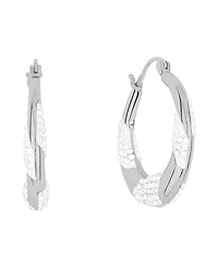 And Now This Crystal Twisted Hoop Earrings