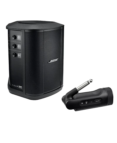 Bose S1 Pro+ Portable Wireless Pa System with Bluetooth, Black with 1/4" Wireless Instrument Transmitter