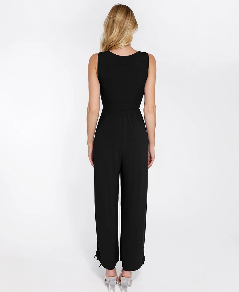 Popilush Women's Shapewear Square Neck Tummy Control Wide Leg Jumpsuit