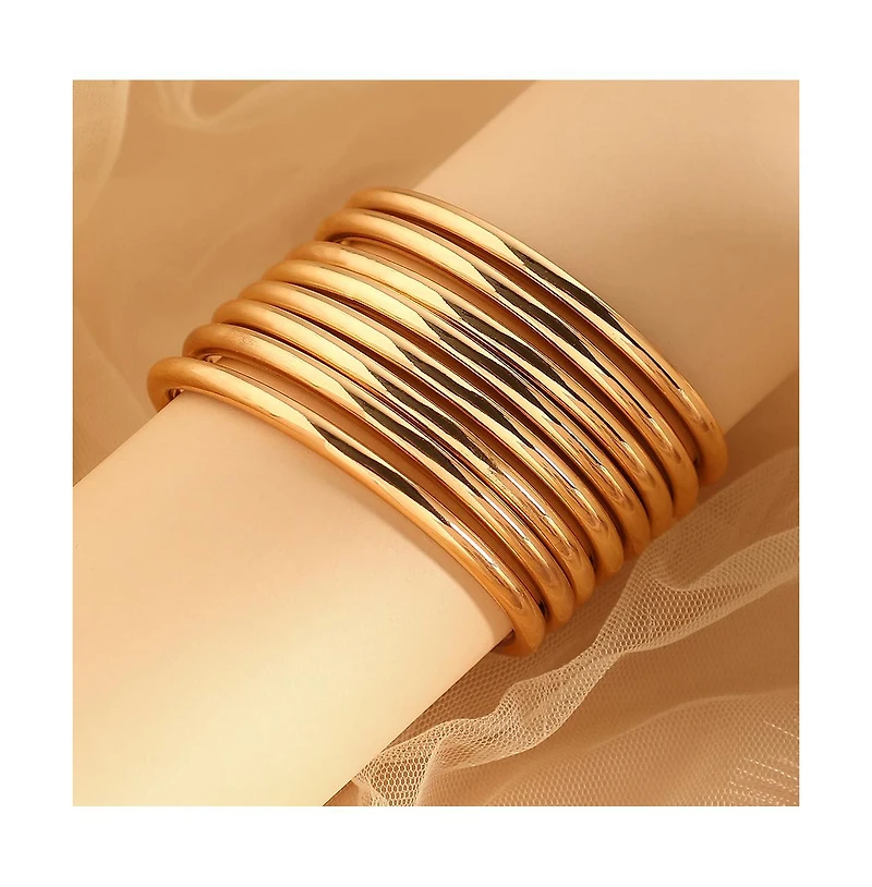 Women's The Metallic-Stack Bangle Bracelet - Old Gold