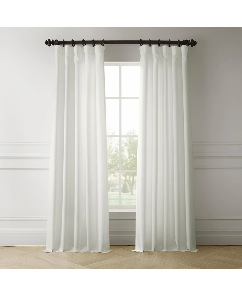 Half Price Drapes Magnolia Off White Italian Faux Linen Room Darkening Curtain