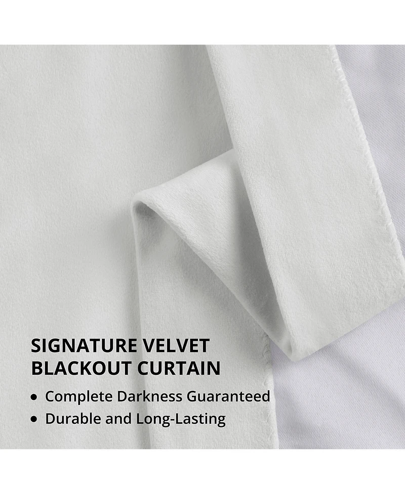Half Price Drapes Primary White Signature Velvet Blackout Curtain