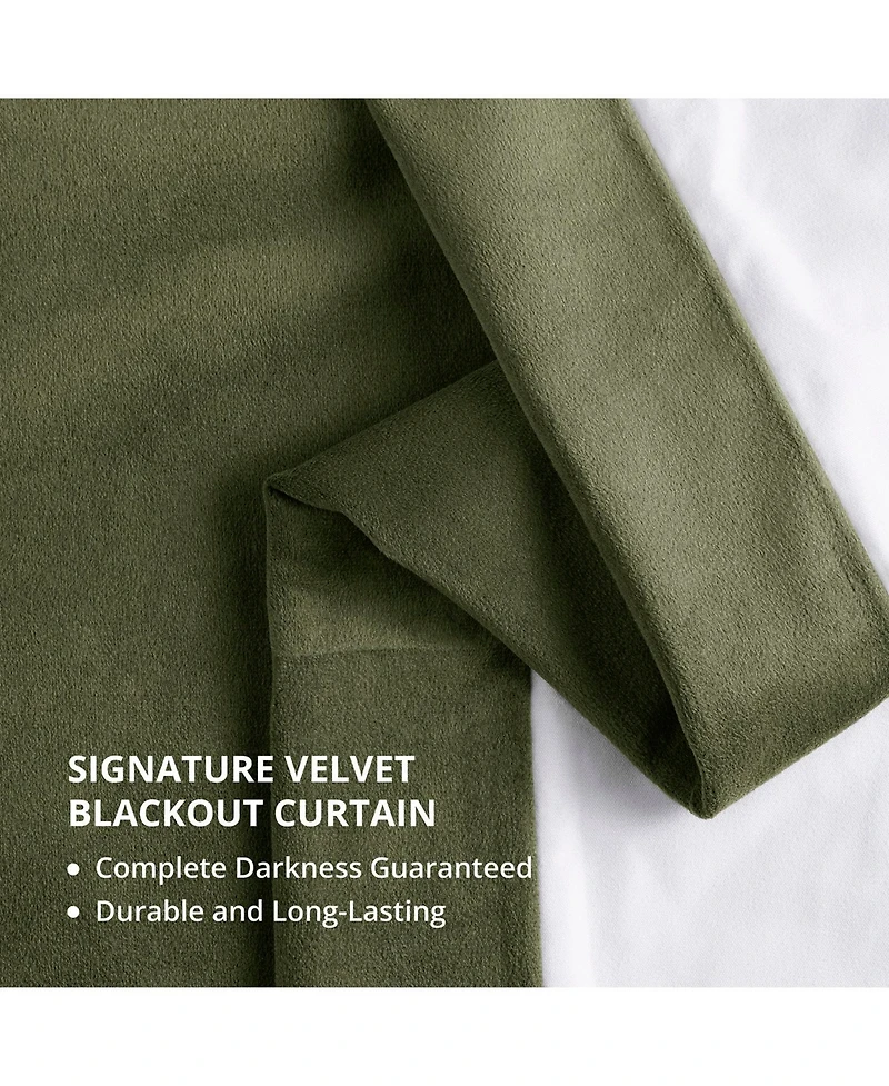 Half Price Drapes Hunter Green Signature Velvet Blackout Curtain