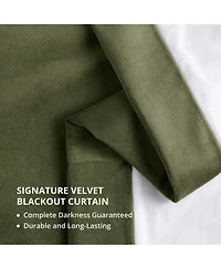Half Price Drapes Hunter Green Signature Velvet Blackout Curtain