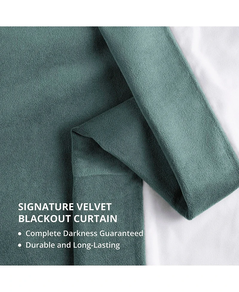 Half Price Drapes Skylark Blue Signature Velvet Blackout Curtain