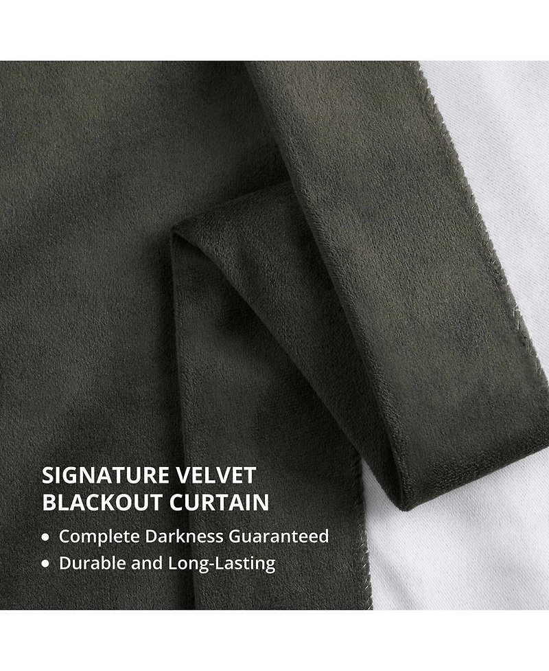 Half Price Drapes Gunmetal Grey Signature Extra Wide Velvet Blackout Curtain