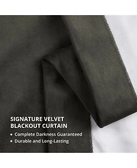 Half Price Drapes Gunmetal Grey Signature Extra Wide Velvet Blackout Curtain