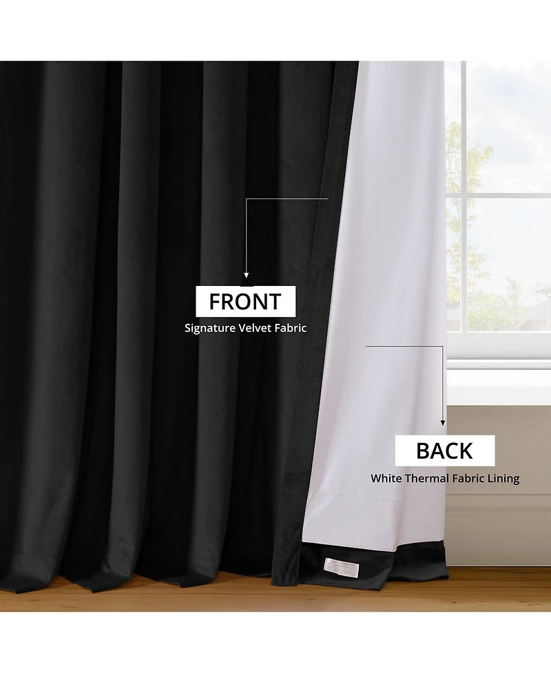 Half Price Drapes Black Signature Extra Wide Velvet Blackout Curtain