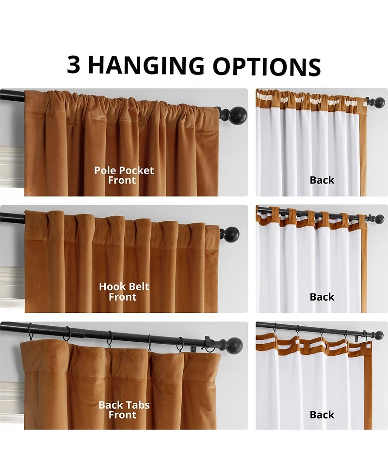 Half Price Drapes Burnt Pumpkin Signature Velvet Blackout Curtain