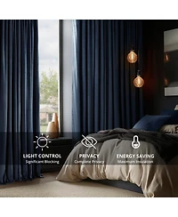 Half Price Drapes Midnight Blue Signature Extra Wide Velvet Blackout Curtain