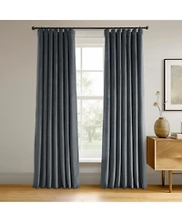 Half Price Drapes Distance Blue Grey Signature Velvet Blackout Curtain