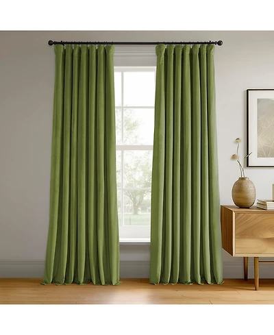 Half Price Drapes Basque Green Signature Velvet Blackout Curtain