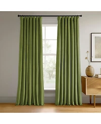 Half Price Drapes Basque Green Signature Velvet Blackout Curtain