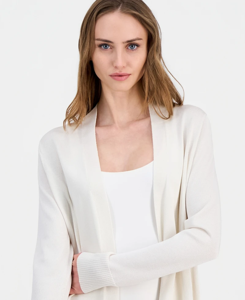 Anne Klein Women's Open-Front Rib Pocket Cardigan