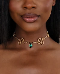 Ettika Gold Plated Serpentina Choker Necklaces