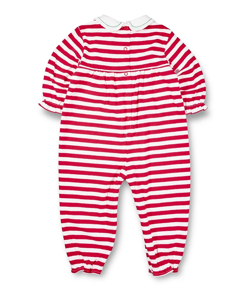 Florence Eiseman Baby Girls One Piece & Suits & Sets Stripe Knit Longall With Embroidered Holly