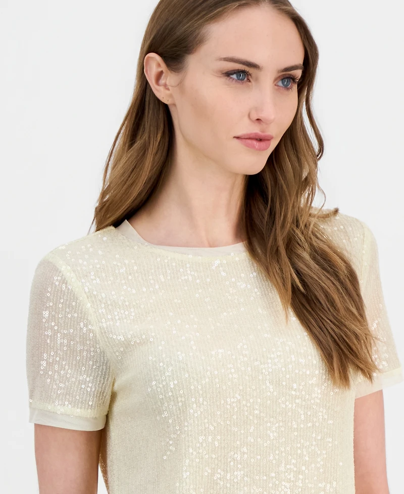 Anne Klein Petite Short-Sleeve Banded T-Shirt