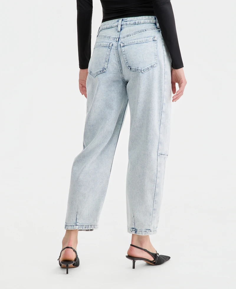 Bar Iii Women's Acid-Wash Barrel Jeans, Macy's Exclusive