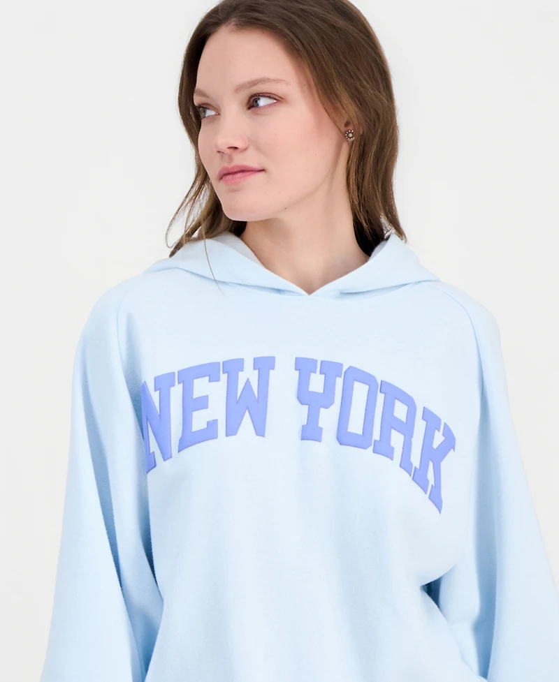 Self Esteem Juniors' New York Puff Print Hoodie Sweatshirt