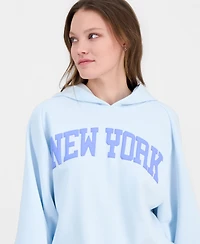 Self Esteem Juniors' New York Puff Print Hoodie Sweatshirt