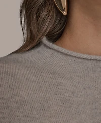 Donna Karan New York Women's Short-Sleeve Mock Neck Sweater