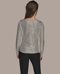 Donna Karan New York Women's Long-Sleeve Foil Top
