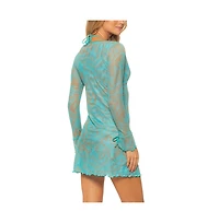 Guria Beachwear Women's Mesh V Neck Short Cover-up