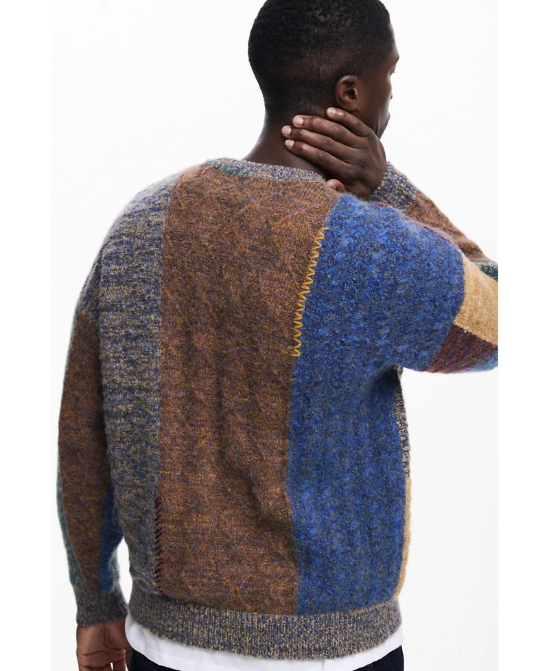 Desigual Men's Thick patchwork sweater