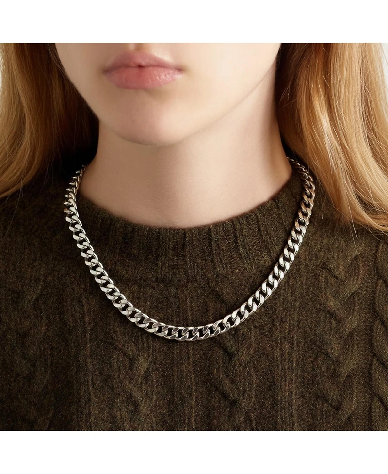 18K Platinum Plated Lisa Silver Cuban Chain Necklace