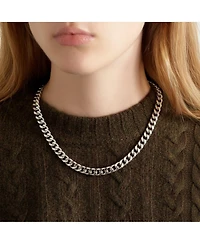 18K Platinum Plated Lisa Silver Cuban Chain Necklace