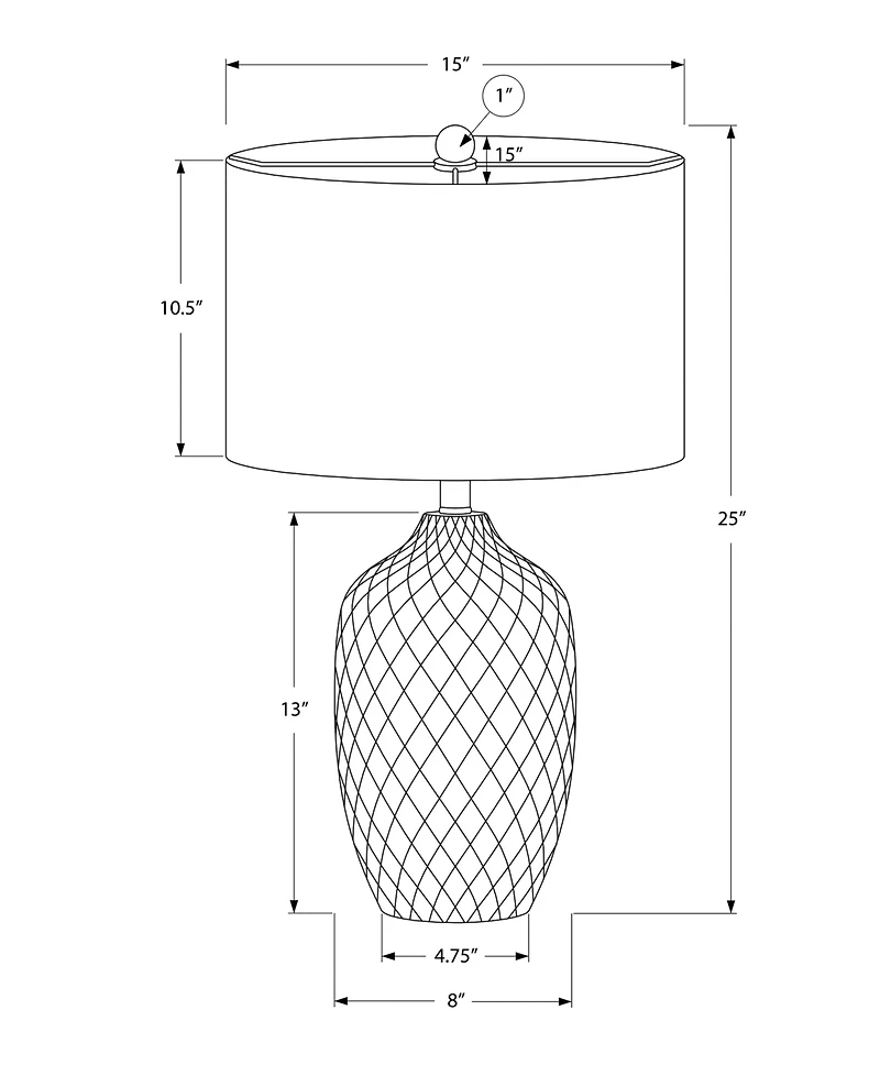 Monarch Specialties Lighting 25" Ceramic Table Lamp