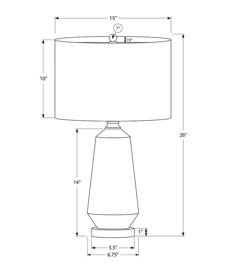 Monarch Specialties Lighting 26" Ceramic Table Lamp