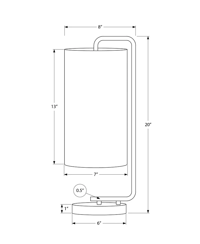 Monarch Specialties Lighting 20" Marble Table Lamp