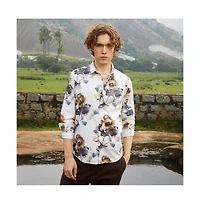 Campus Sutra Men's Off-White Earthy Splotch Shirt