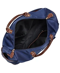 Elle Luxe Journey 13" Twill and Faux Leather Weekender Duffel Bag