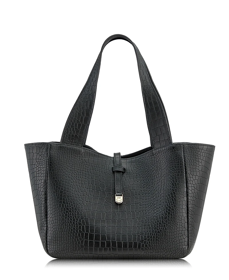 GiGi New York Mercer Embossed Croc Leather Tote Bag