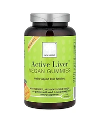 New Nordic Active Liver Gummies | Milk Thistle, Artichoke & Turmeric | Natural Peach & Mango