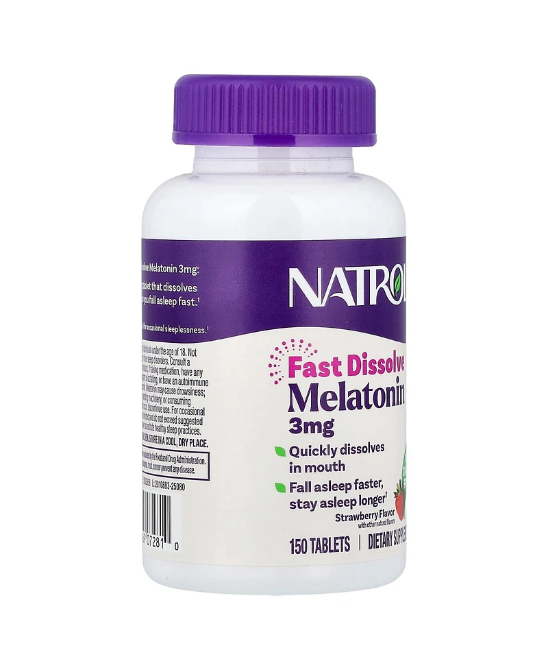 Natrol Melatonin Fast Dissolve Strawberry 3 mg