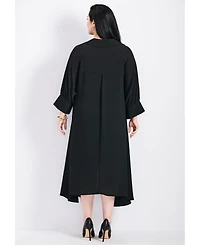 Avenue Women's Plus Parker Hanky Hem Collared Dress