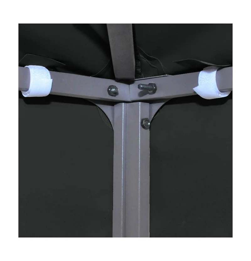 vidaXL 2-Tier Gazebo Top Cover 1 oz/ft² 9.8'x9.8' Black