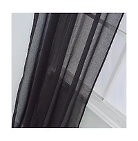 Rt Designers Collection Astro Textured Rod Pocket Curtain Panel 54" x 90" Black