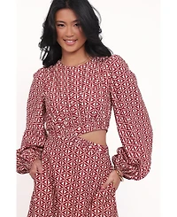 Petal and Pup Women's Ginnee Puff Sleeve Cutout Midi Dress