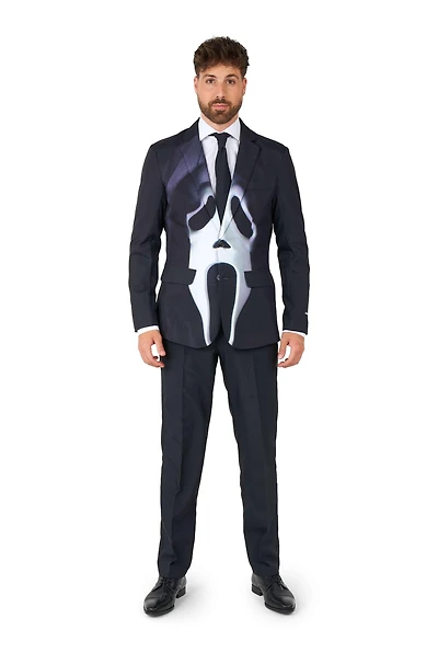 Suitmeister Men's Official GhostFace Suit- Halloween Theme Party Costume - Horror Black & White