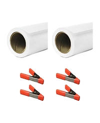 Savage 86"x36' Widetone Seamless Background Paper, 2-Pack, Bundle with 4x 1-1/4x1" Steel Spring Clamp