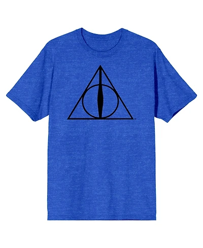 Harry Potter Men's Men s Royal Blue Heather Deathly Hallows Graphic M T-Shirt