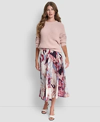 Dkny Women's Printed Bias-Cut A-Line Midi Skirt